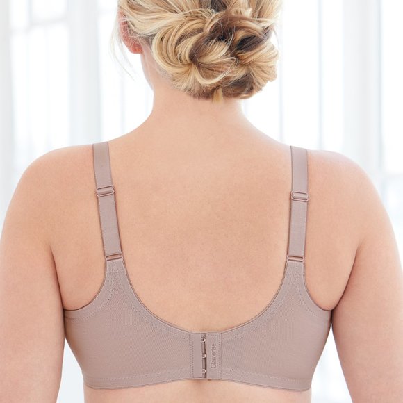 Glamorise 50F Plus-Size COMFORT LIFT Bra Wireless-Support SOFT-LACE Taupe NEW - Picture 11 of 13